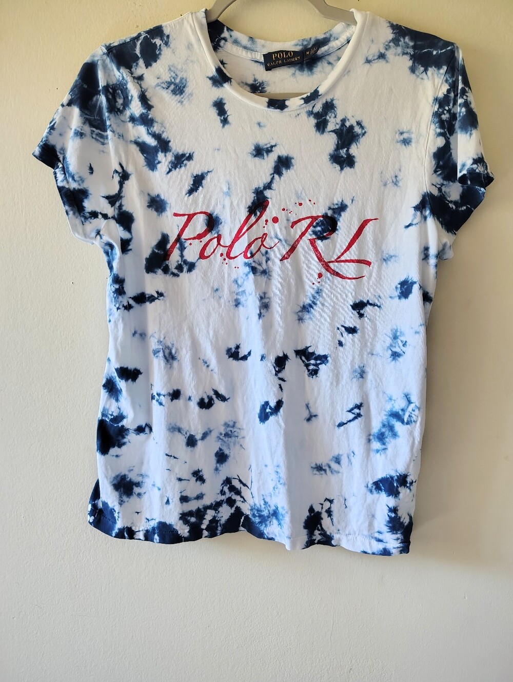 Polo Ralph Lauren Tie Dye T Tee Shirt Medium Womens Casual Cotton Boho Beach